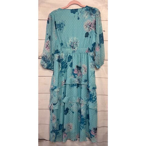Destination Three Sixty Five 365 Size S/P Teal Floral Maxi Dress - Picture 2 of 5